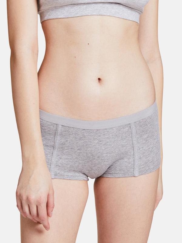 Boy-short cotton grey melange - WOMEN's Panties